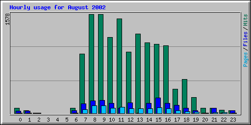 Hourly usage for August 2002